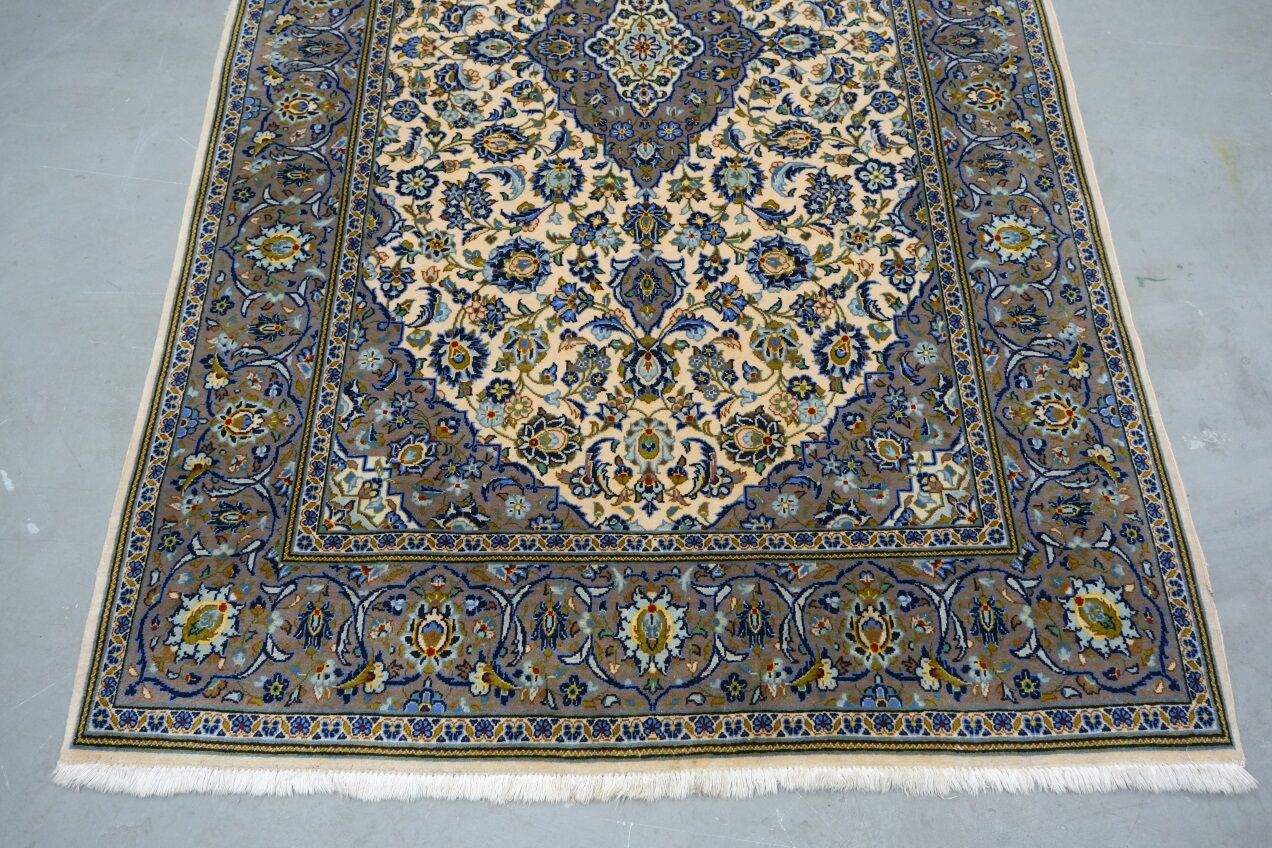 Vintage persian hand-woven keshan carpet ,240x141