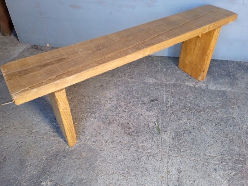 Solid wood bench patinated 140cm