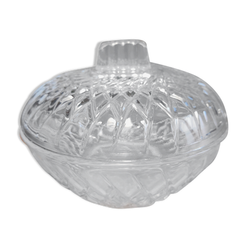 Bonbonnière en verre ciselé france vintage