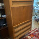 Vintage wooden and rattan secretary