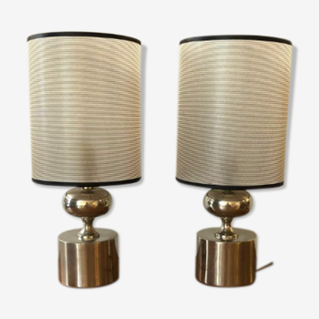 Pair of Philippe Barbier lamps