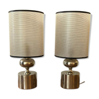 Pair of Philippe Barbier lamps