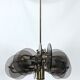Postmodern brass and thick glass chandelier by Gino Paroldo. Italy 1970s