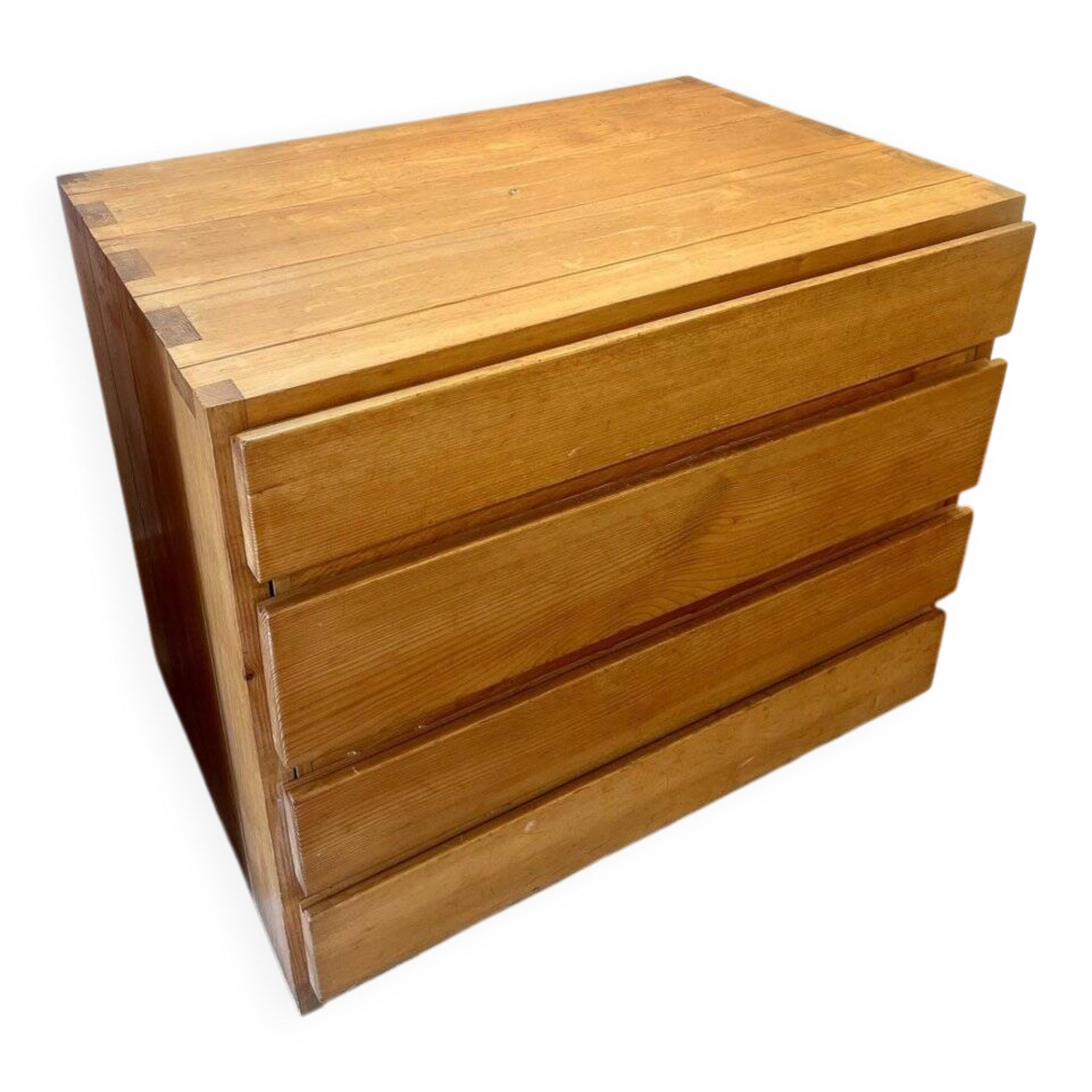 Wooden drawer chest in the style of Maison Regain, 1980s.