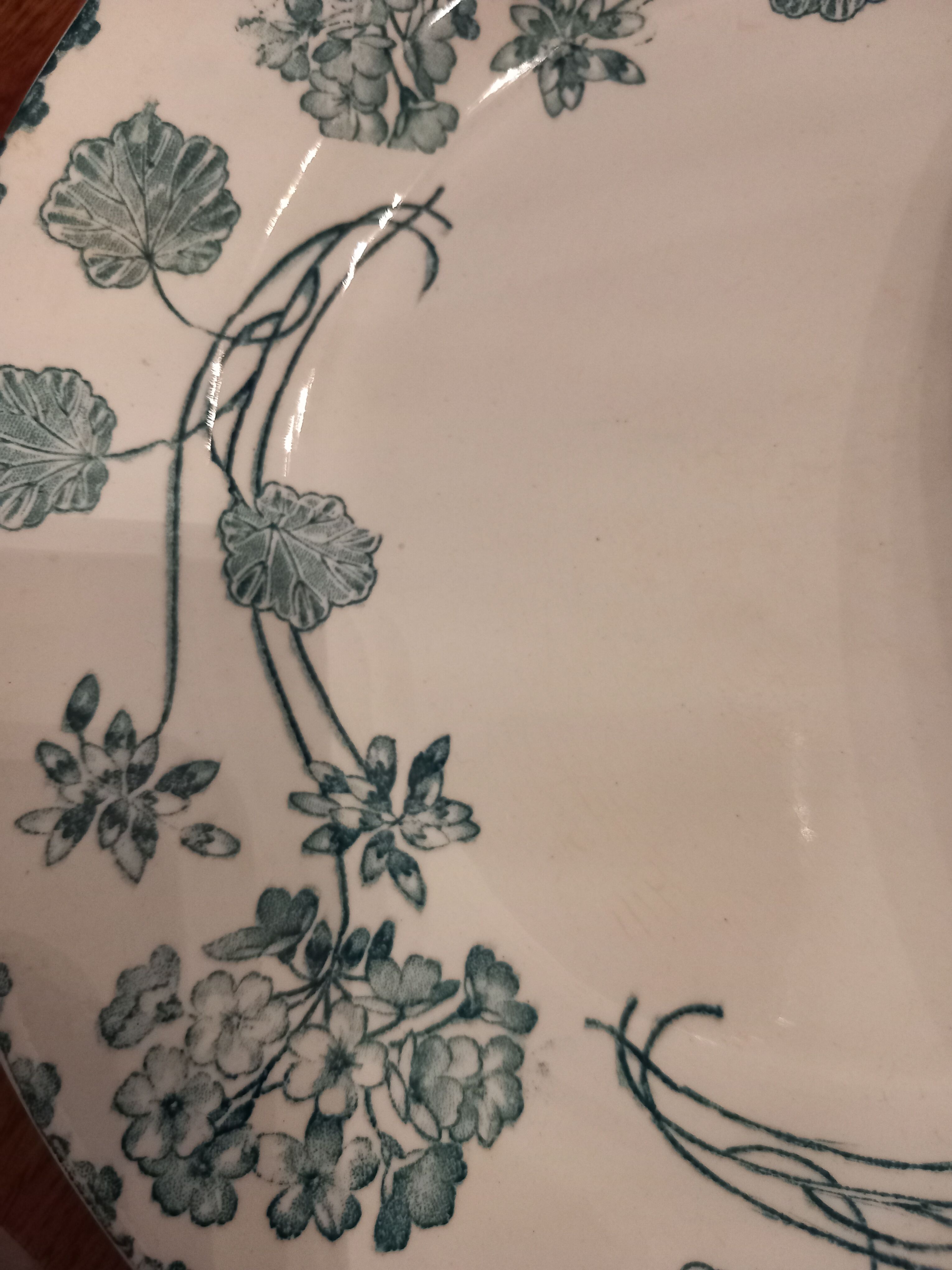 8 plates "flat" iron earth. Geranium.sarreguemine