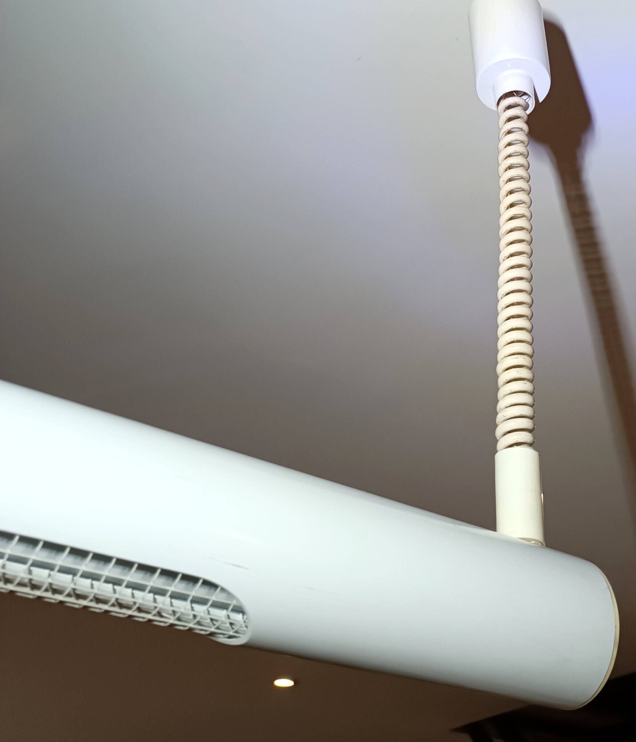 Massive 1980s Set of 2 Industrial Pendant Lamps