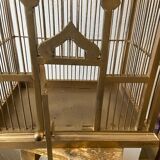 Cage à oiseaux dorée Colonial