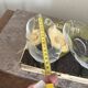 Vintage Avocado Coupe Glass KOSTA Party Engraved