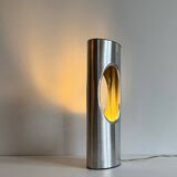 Vintage table lamp, aluminum, France 1970