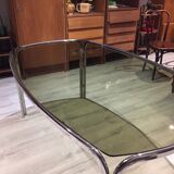 Vintage table 80,glass and chrome