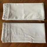 Pair pillowcases white cotton and lace