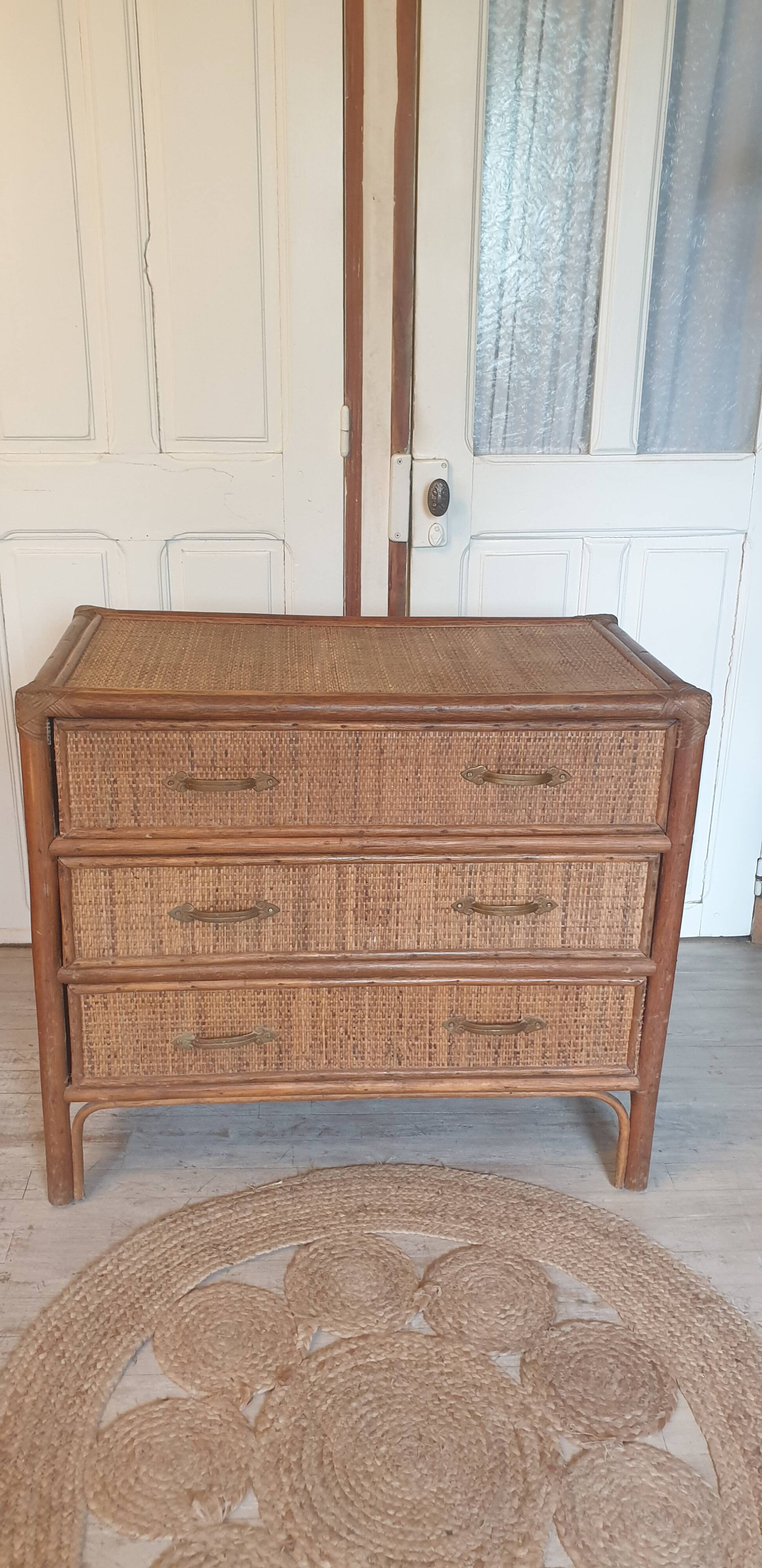 Rattan chest of drawers