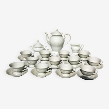 White Porcelain tea service with Louis XV reliefs WALBRZYCH