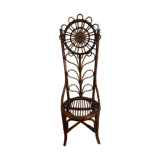 Chaise rotin fleur