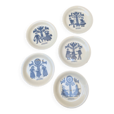 Lot de cinq assiettes à dessert royal sphinx Maastricht années 60