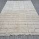 Large handmade traditional Berber rug in natural wool size 3/4.