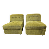 Pair of ribbed armchairs 1970