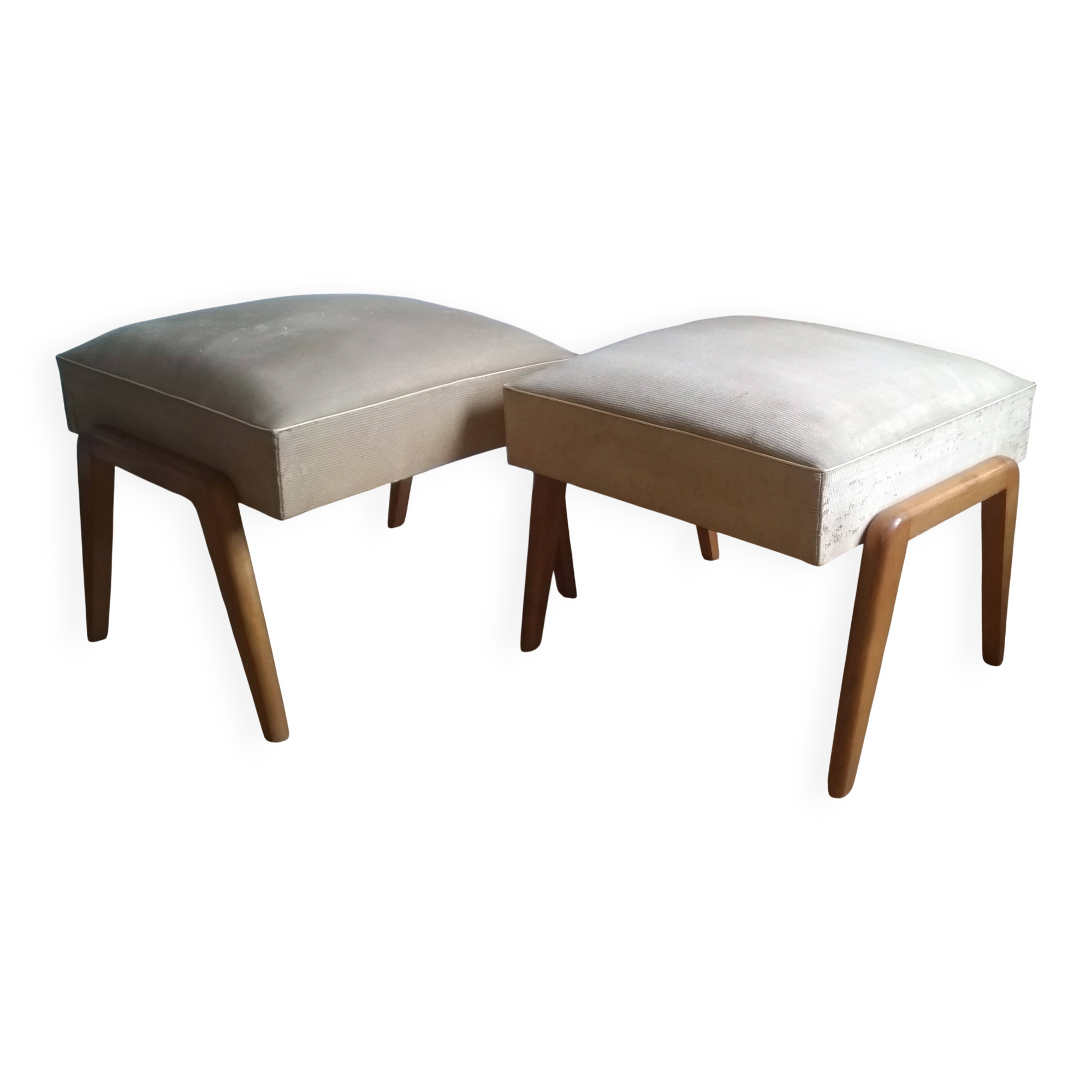 Pair of large vintage 1950s ottoman footstools.