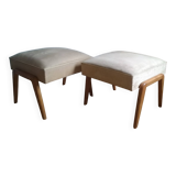 Pair of large vintage 1950s ottoman footstools.