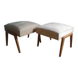 Pair of large vintage 1950s ottoman footstools.