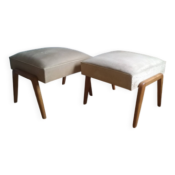Pair of large vintage 1950s ottoman footstools.