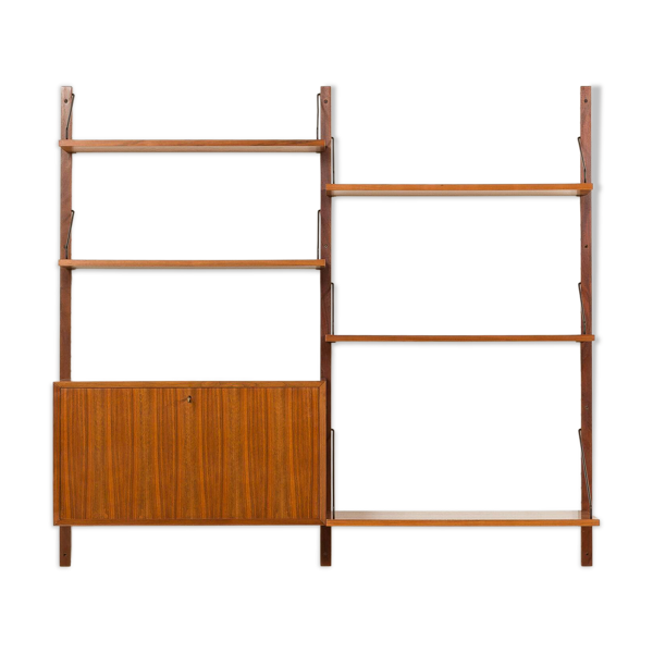 Étagère Poul Cadovius avec un bureau en noyer pour Cado, années 1960