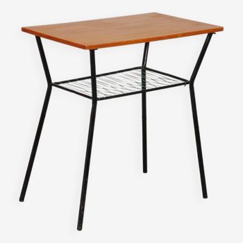 Vintage metal and wood table from the 1960s