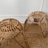 Pair of rattan stools