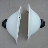 2 opal glass half bell sconces