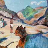Oil on panel Etretat