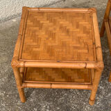 Vintage rattan side table 1960
