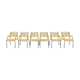 6 yellow and stackable armchairs, scoubidou by Dupré Perrin