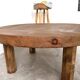 Round brutalist coffee table from the 1950s.