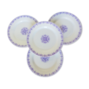 4 assiettes plates de Gien modèle