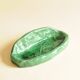 Soap Dish - Mid-century Free Form Green Ceramic Catchall - Signed