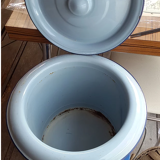 Blue enamel bucket