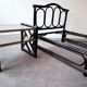 Bamboo and rattan bed and bedside table set, Italian design, 1970s.