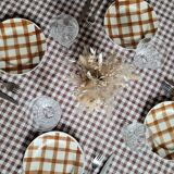 La Redoute x Selency set of 4 dessert plates Brown tablecloth
