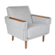 Mid-century modern armchair, restored, 1960, light grey