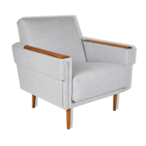 Fauteuil du milieu du siècle, restauré, 1960, gris clair