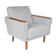 Mid-century modern armchair, restored, 1960, light grey