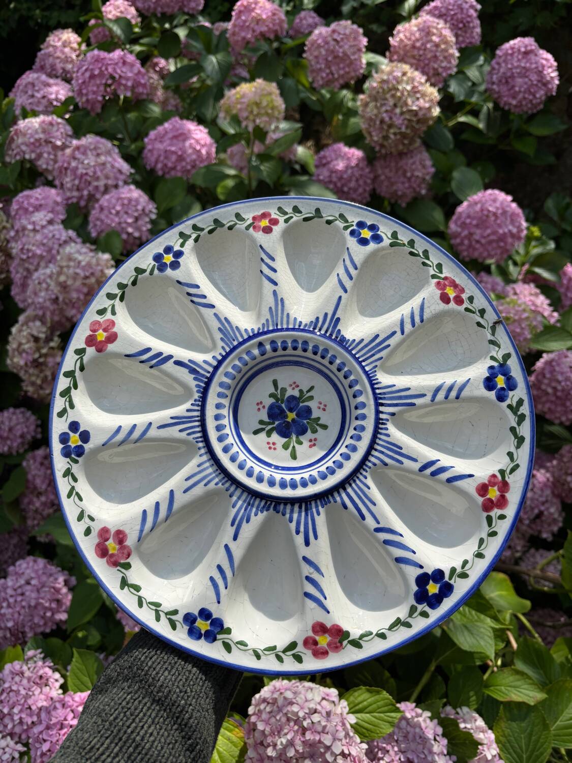 Plat à huîtres peint à la main