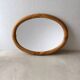 Oval pine mirror Glasmaster Markaryd Sweden 1970s