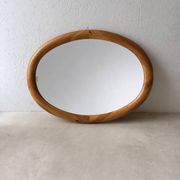 Miroir ovale en pin Glasmaster Markaryd Suède années 1970