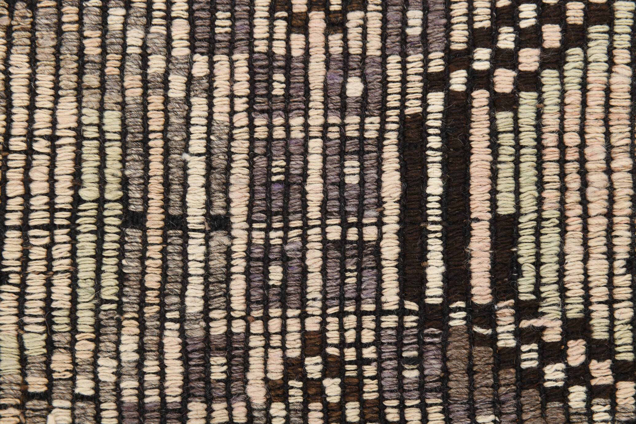 5x9 Cream Brown Handmade Kilim Rug, 151x286Cm