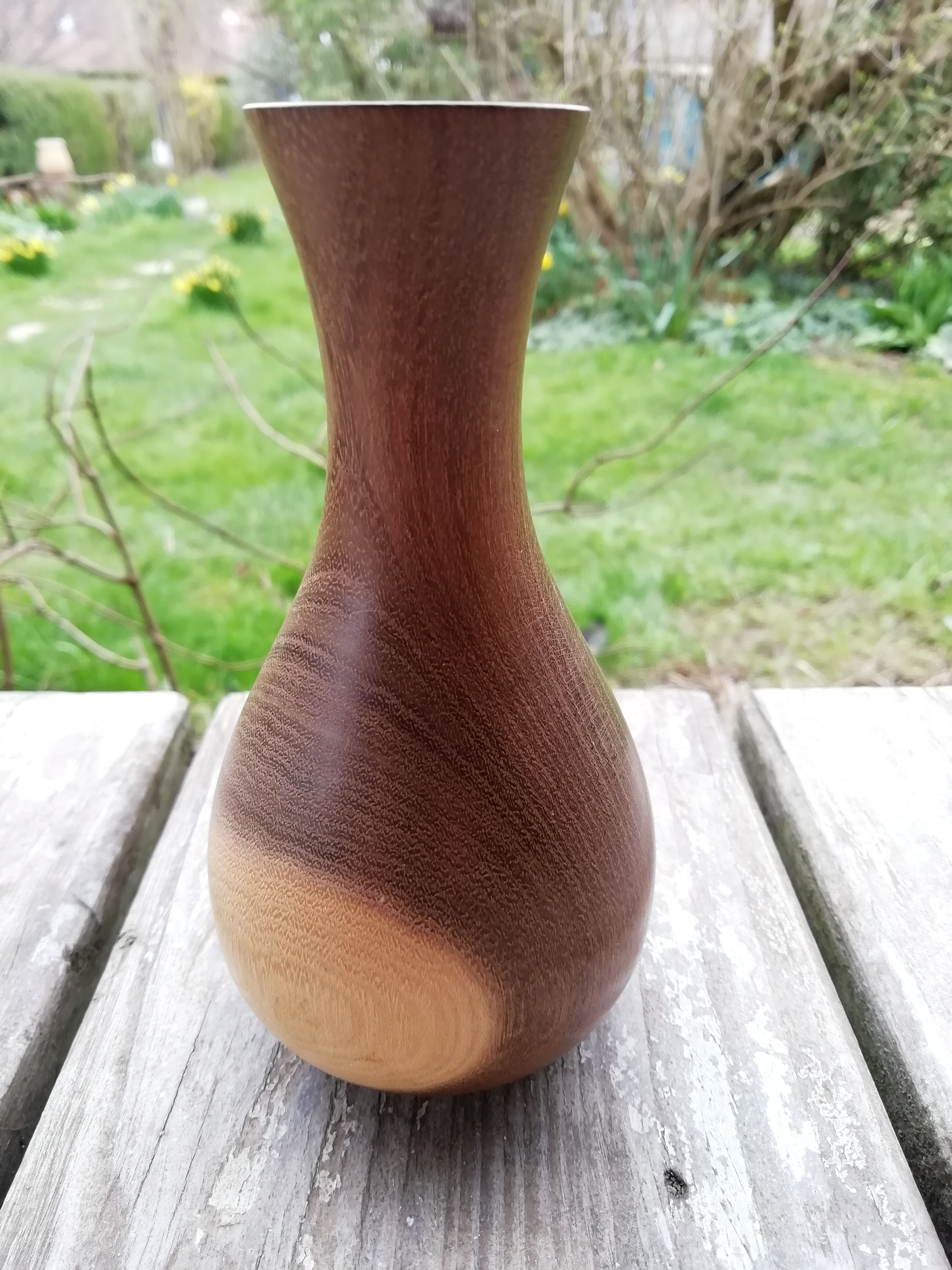 Pair of wooden vases