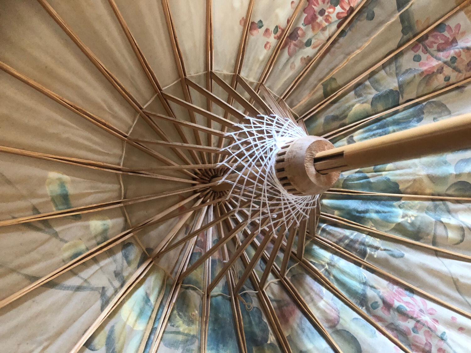 Vintage hand-painted Japanese umbrella