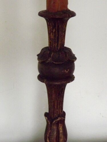 Vintage carved wooden lamp