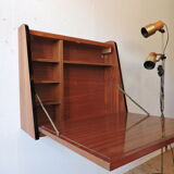Teak wall-mounted secretary from the 50s / 60s