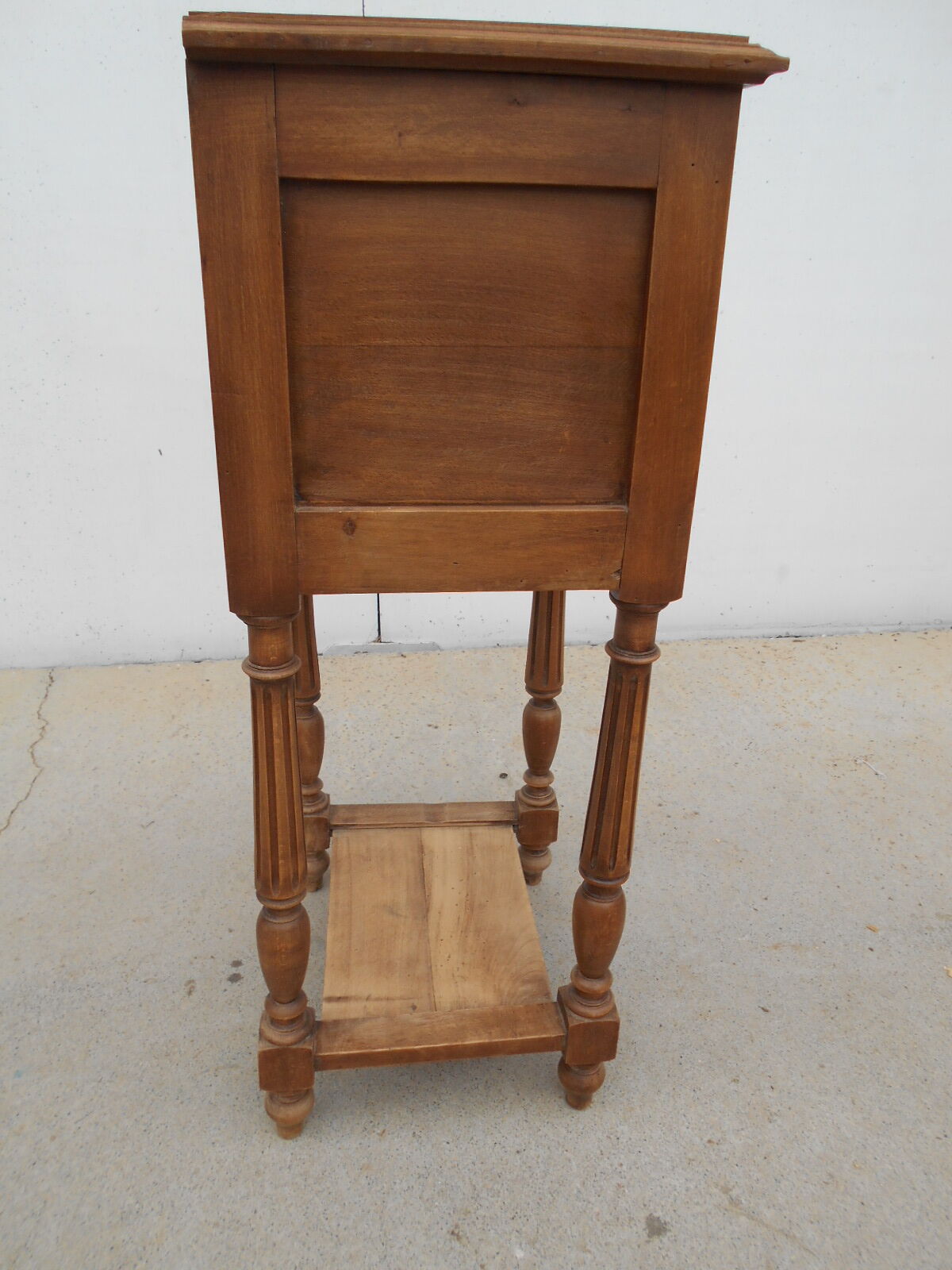 Solid walnut bedside table in Louis XVI style